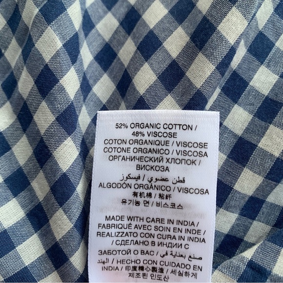 NWT Doen Emmaretta Cotton Voile Smocked A Line Midi Maxi Dress Blue Gingham - Picture 12 of 13